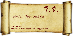 Takó Veronika névjegykártya