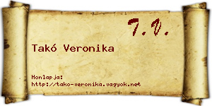 Takó Veronika névjegykártya